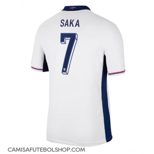 Camisa de time de futebol Inglaterra Bukayo Saka #7 Replicas 1º Equipamento Europeu 2024 Manga Curta